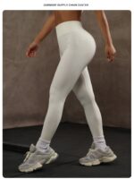 Ribbed High-Waist Leggings - Soft Compression Butt-Lifting Tights