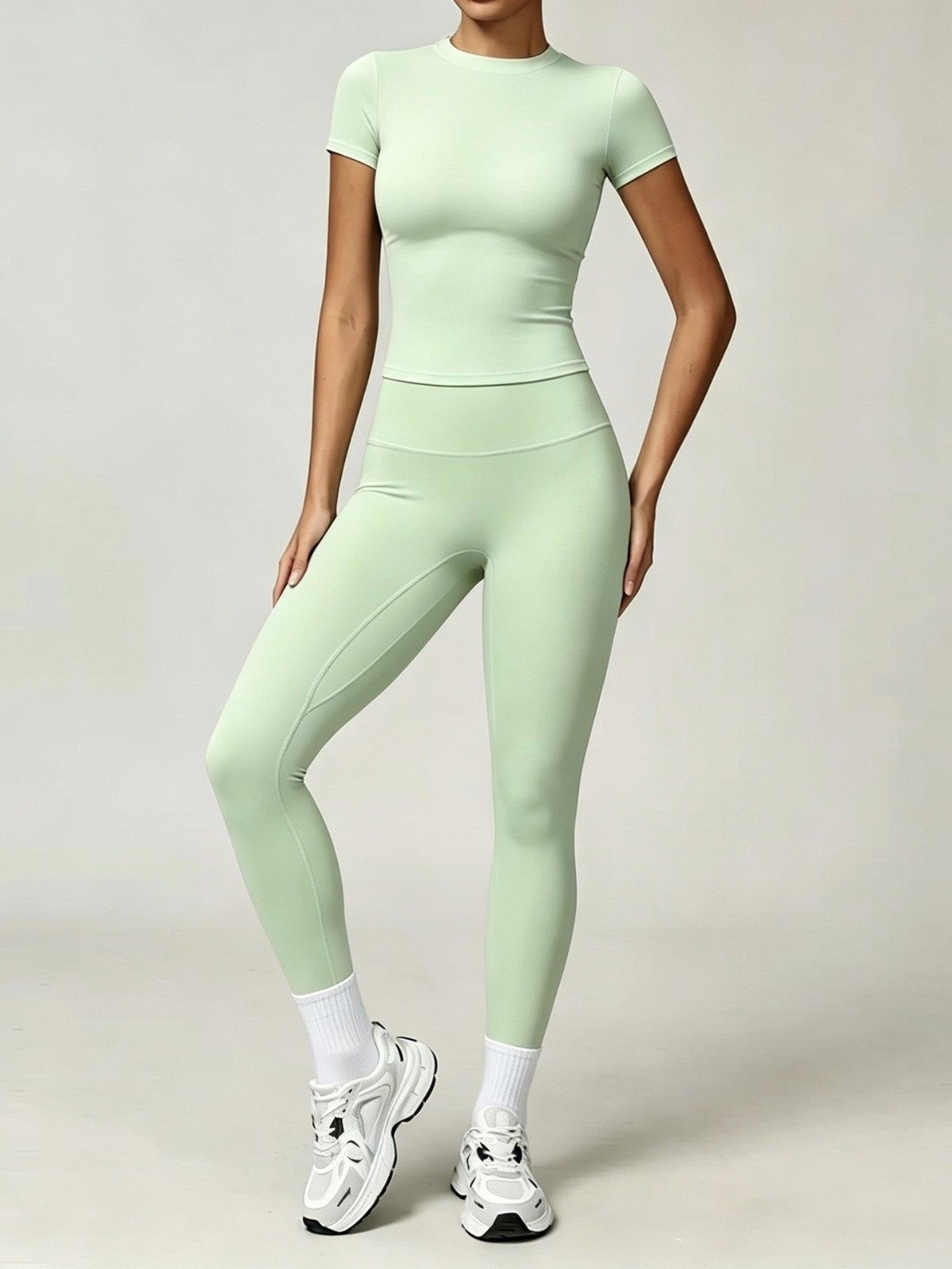 00 Seamless High-Waist Yoga Set - Ribbed Sports Bra & Butt-Lifting Leggings - Image 1