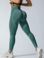 Washed Seamless Textured Leggings - High-Waist Butt-Lifting Gym Tights - Image 2