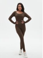 Long-Sleeve Full-Length Jumpsuit - Seamless Tummy Control Unitard - Image 2