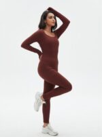 Long-Sleeve Full-Length Jumpsuit - Seamless Tummy Control Unitard - Image 3