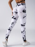 Tie-Dye High-Waist Leggings - Seamless Butt-Lifting Tights - Image 3