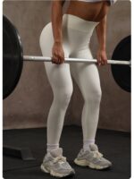 Ribbed High-Waist Leggings - Soft Compression Butt-Lifting Tights - Image 4