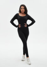 Long-Sleeve Full-Length Jumpsuit - Seamless Tummy Control Unitard - Image 5