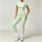 Seamless High-Waist Yoga Set - Ribbed Sports Bra & Butt-Lifting Leggings - Image 8