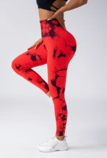 Tie-Dye High-Waist Leggings - Seamless Butt-Lifting Tights - Image 14